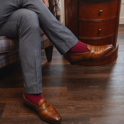 Burgundy Bamboo Socks (Comfort Cuff)