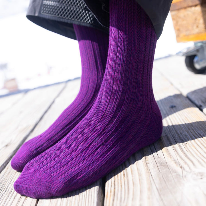 Deep Purple Bamboo Boot Socks
