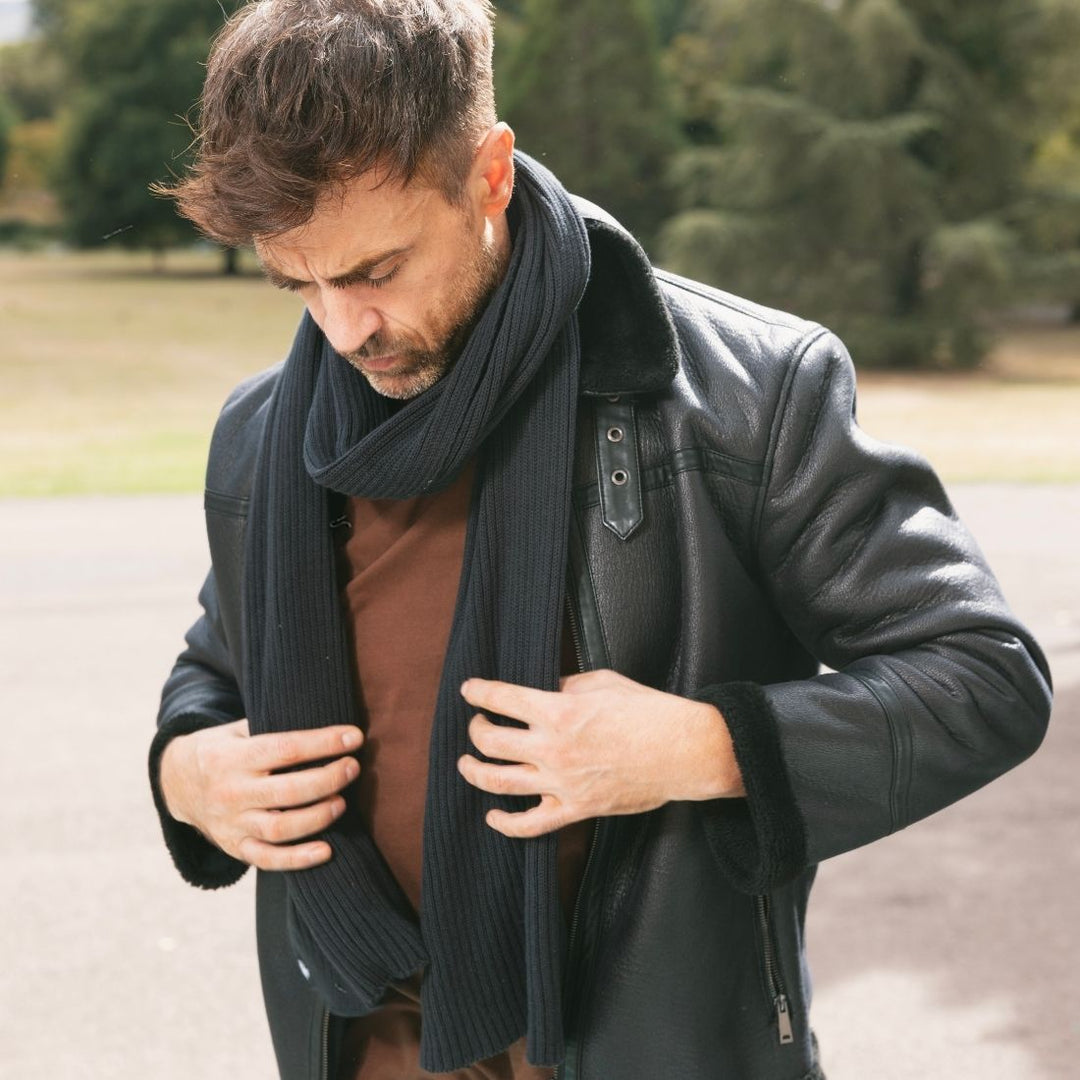 Black Organic Cotton Scarf