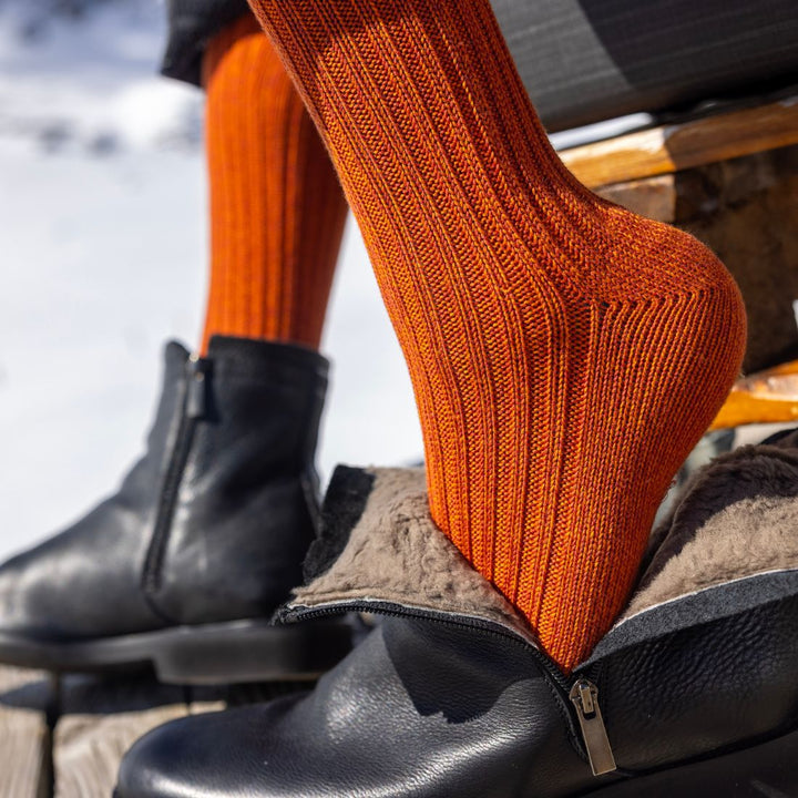 Burnt Orange Bamboo Boot Socks