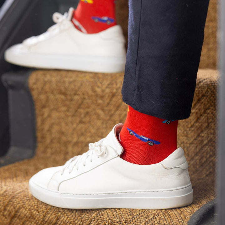 Red Classic Car Bamboo Socks