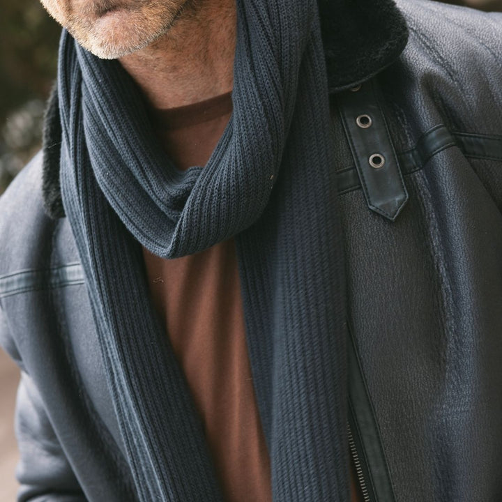 Black Organic Cotton Scarf