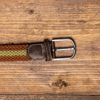 Woven Belt - Brown / Khaki Stripe