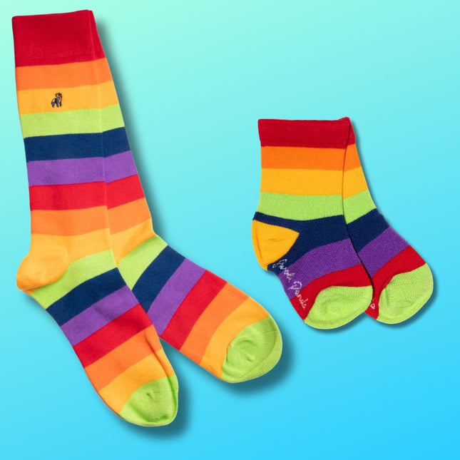 Bamboo Socks - Rainbow Stripe Matching Bamboo Socks (Adult & Child)