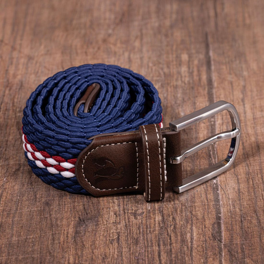Woven Belt - Burgundy Fine Stripe