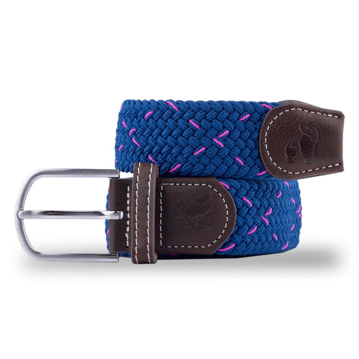 Woven Belt - Navy & Pink Dot