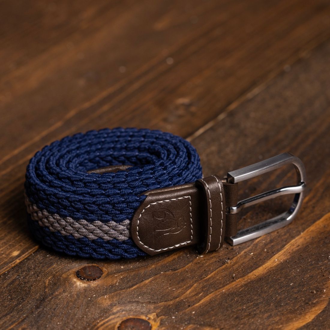 Woven Belt - Blue / Grey Stripe