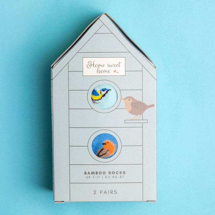 Bird Watching Sock Box - 2 Pairs of Bamboo Socks (His)