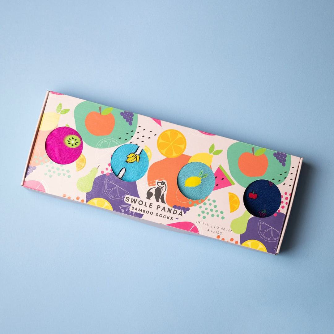 Fruity Sock Box - 4 Pairs of Bamboo Socks (His)