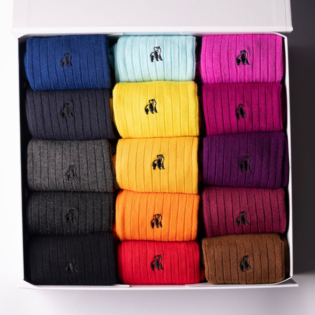 Ultimate Style Sock Box - 15 Pairs of Bamboo Socks