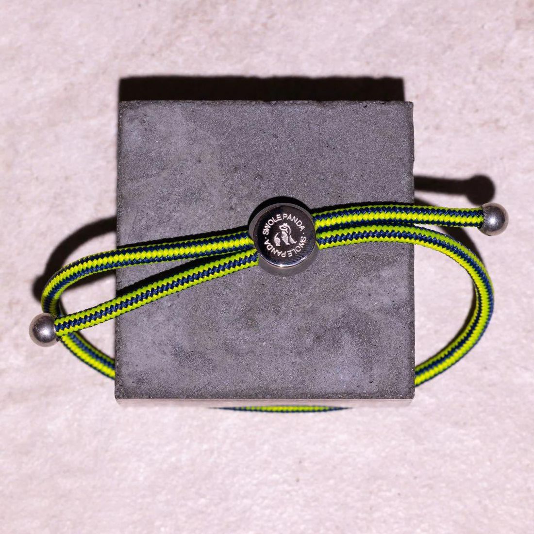 Rope Bracelet - Lime Green Stripe