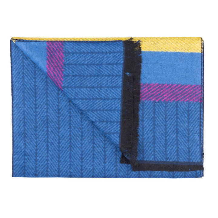 Blue Herringbone Stripe Bamboo Scarf