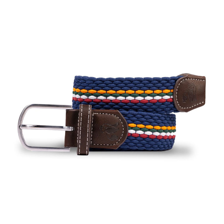Woven Belt - Orange / Burgundy Fine Stripe