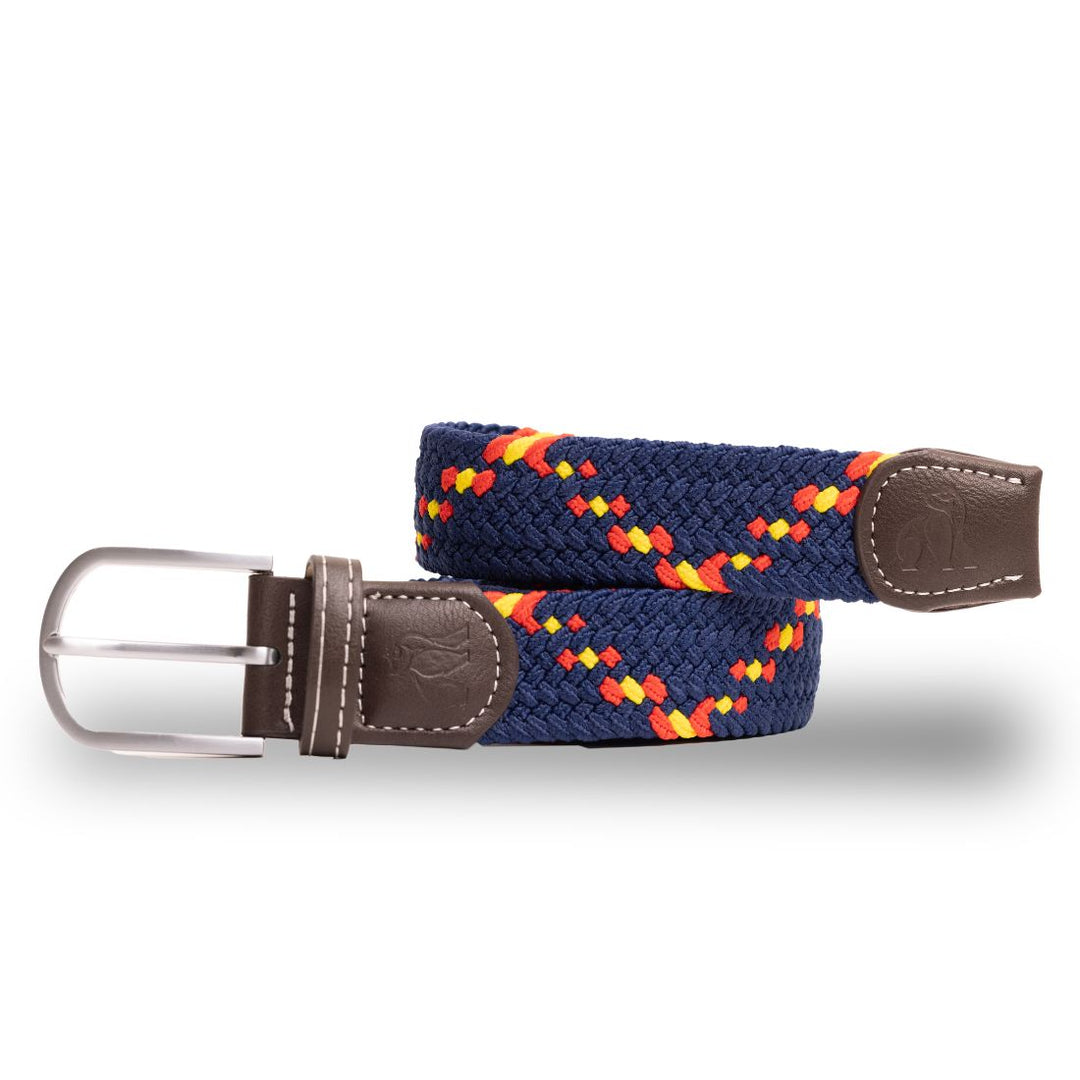 Woven Belt - Blue & Yellow Diagonal Stripe