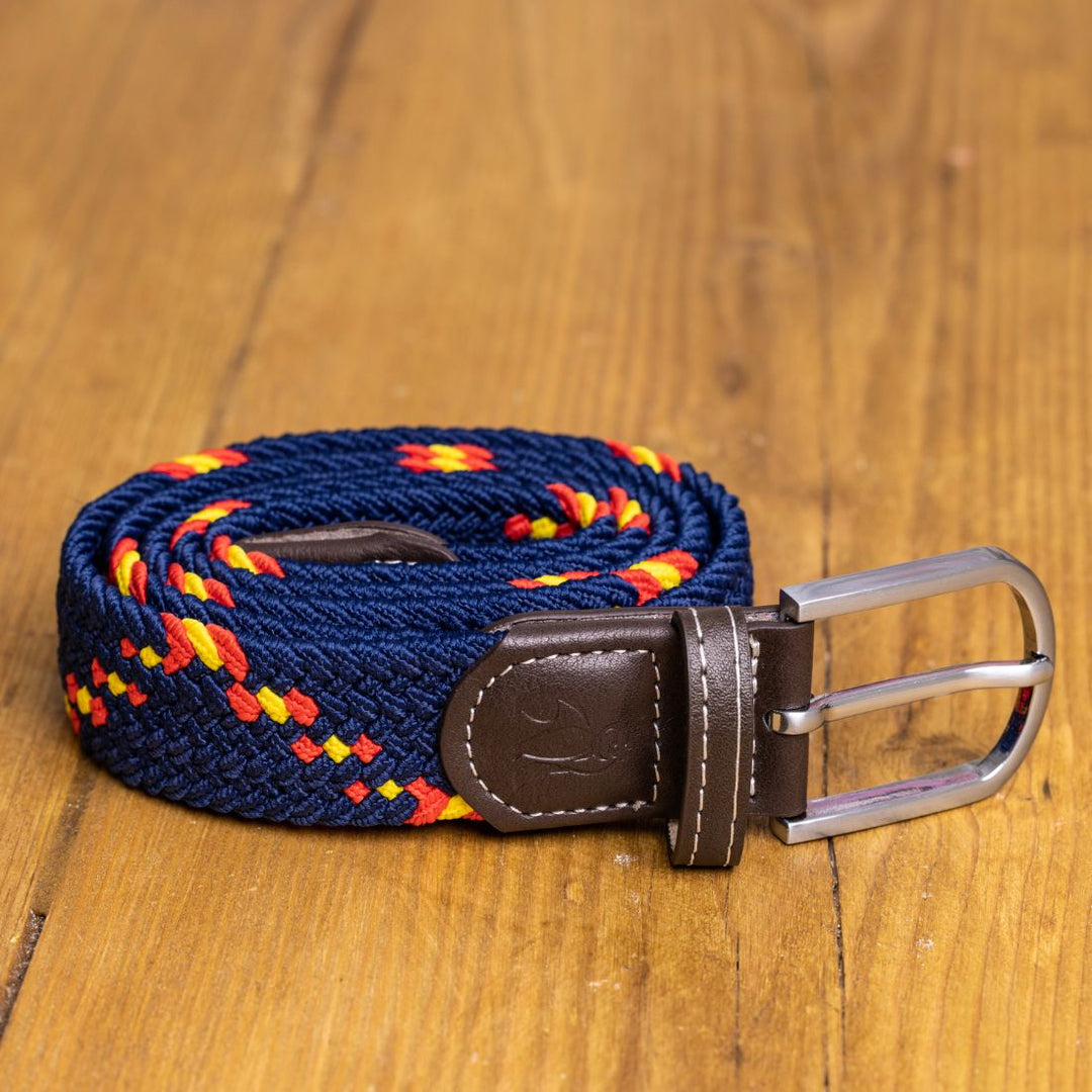 Woven Belt - Blue & Yellow Diagonal Stripe