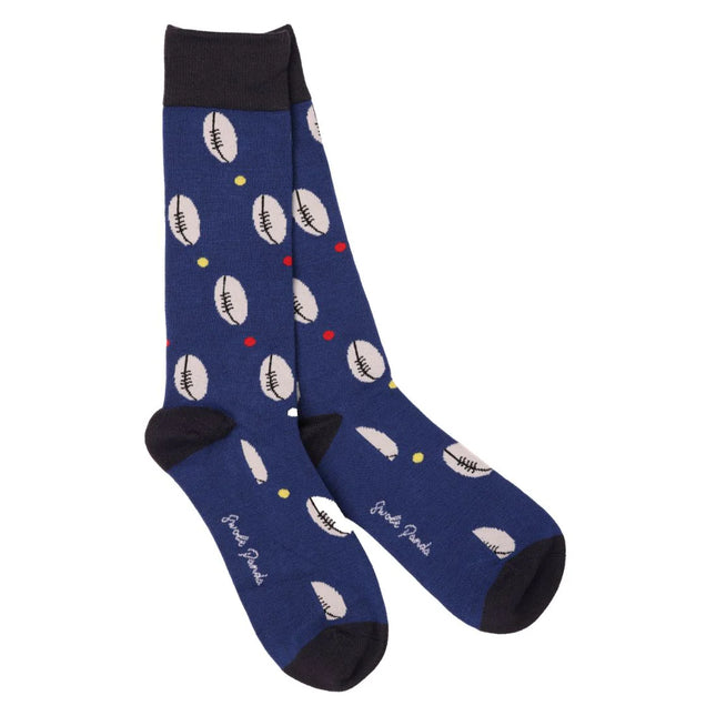 Comfort Cuff Bamboo Socks - Rugby Ball Bamboo Socks (Comfort Cuff)