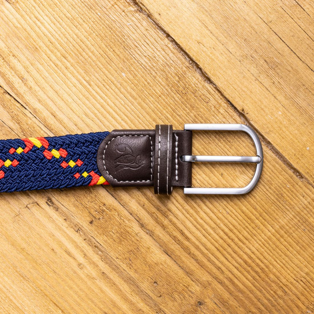 Woven Belt - Blue & Yellow Diagonal Stripe