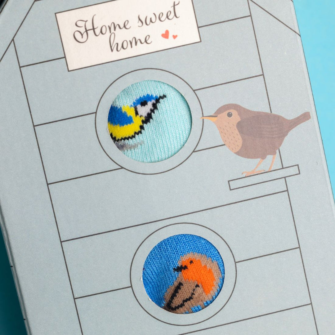 Bird Watching Sock Box - 2 Pairs of Bamboo Socks (His)