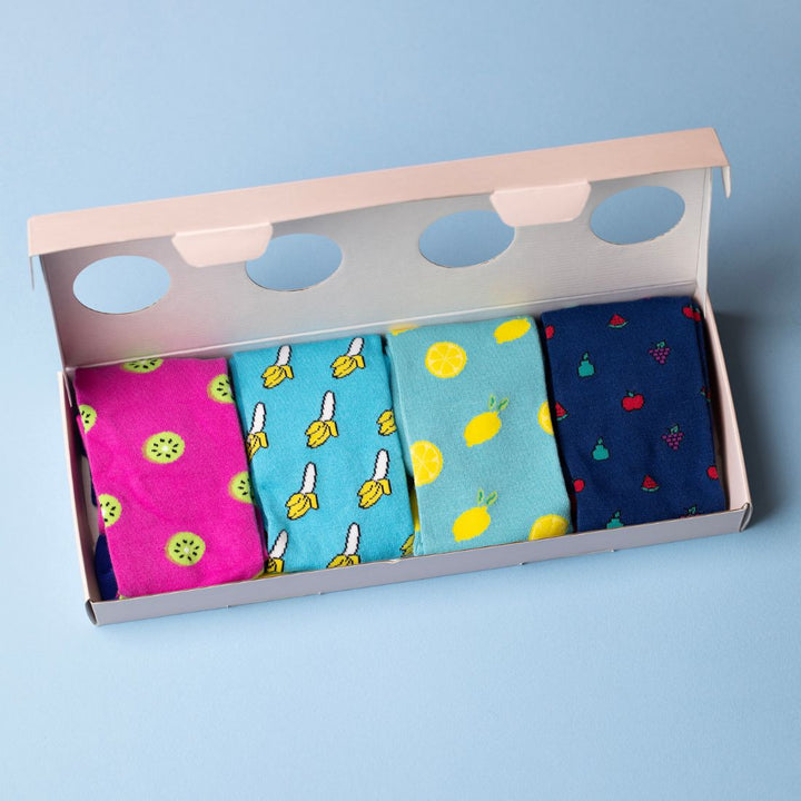 Fruity Sock Box - 4 Pairs of Bamboo Socks (His)