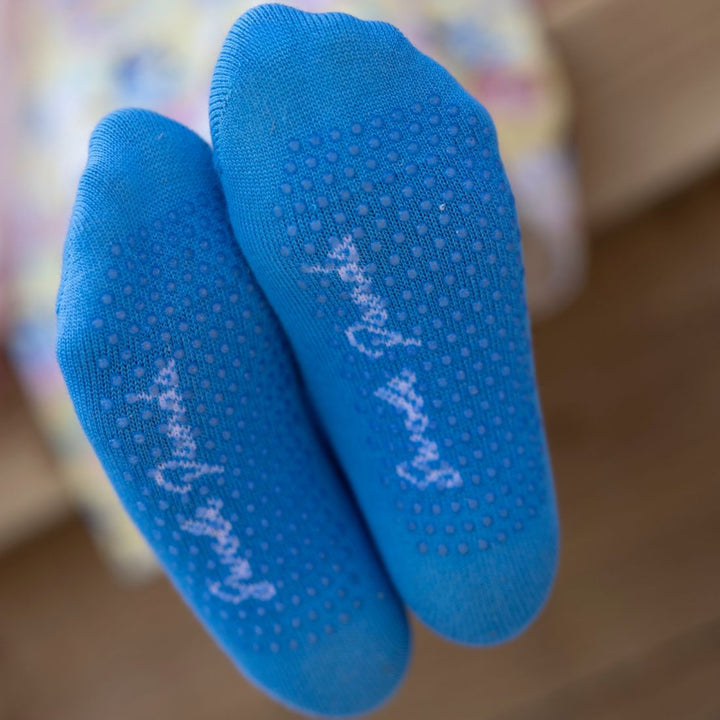 Children's Sky Blue Bamboo Grip Socks