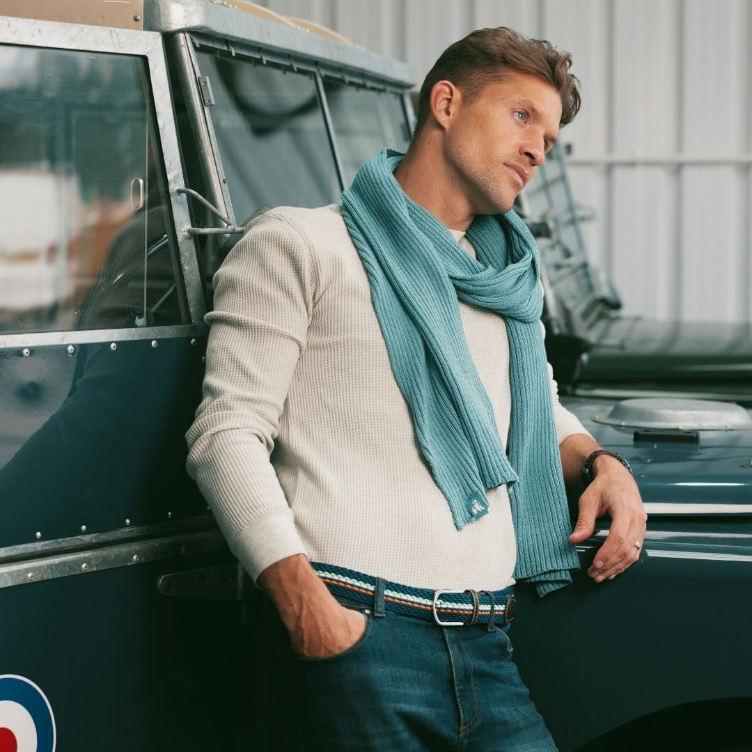 Turquoise Organic Cotton Scarf