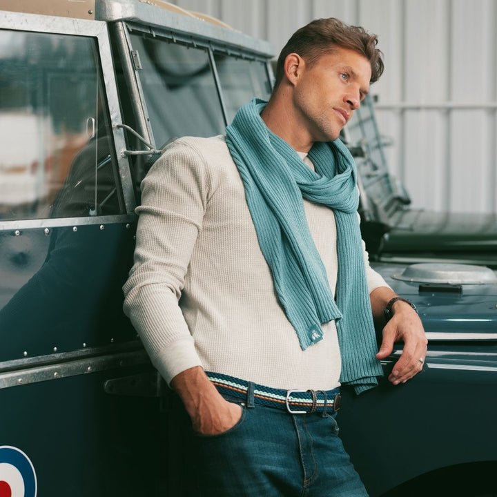 Turquoise Organic Cotton Scarf