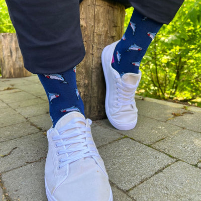 Blue Shark Bamboo Socks