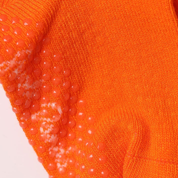 Children's Orange Bamboo Grip Socks
