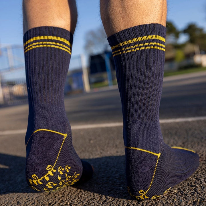 Navy Performance Grip Socks