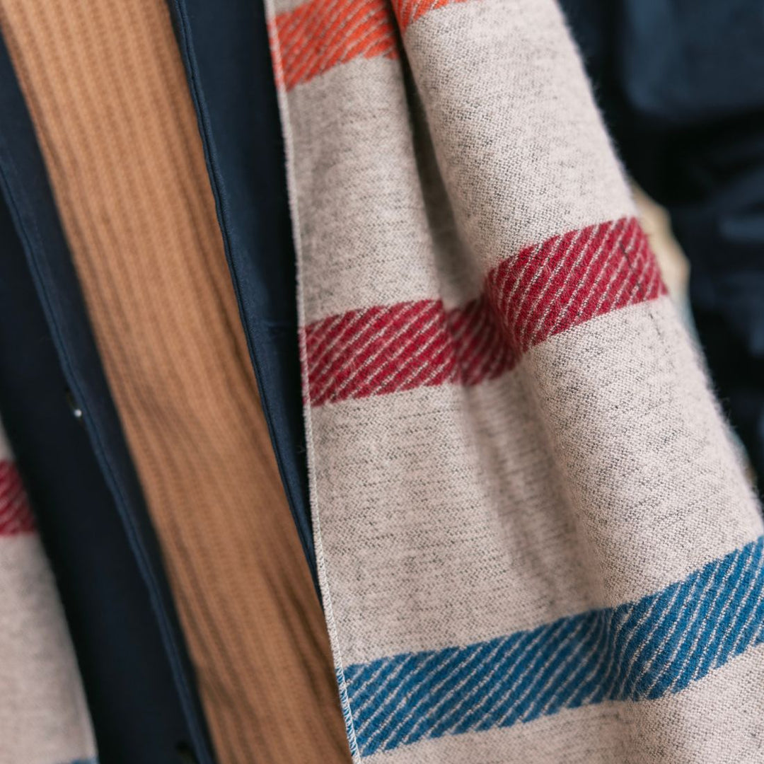 Cream Stripe Bamboo Scarf