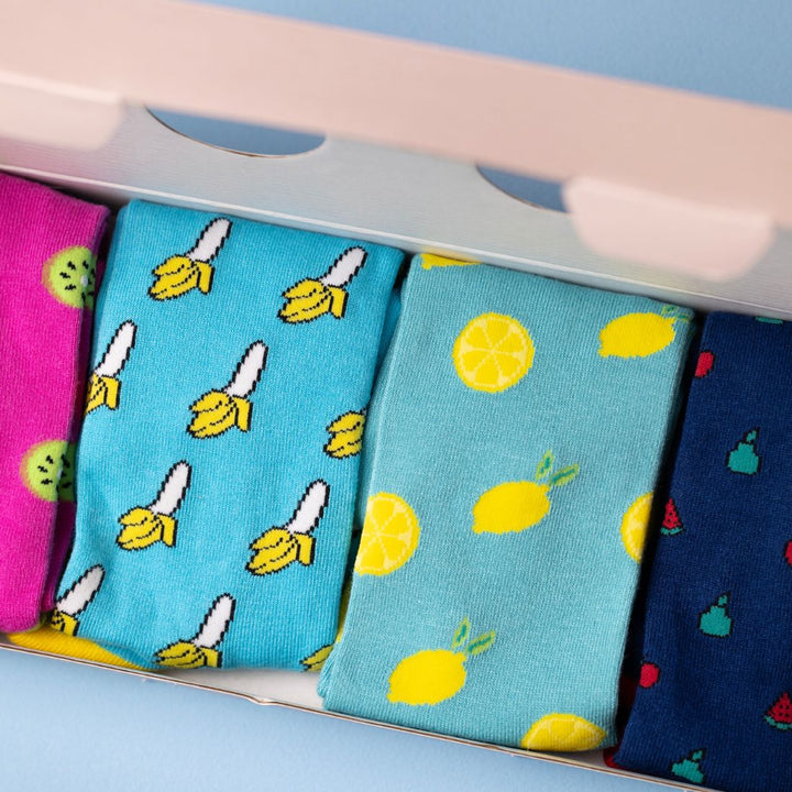 Fruity Sock Box - 4 Pairs of Bamboo Socks (His)