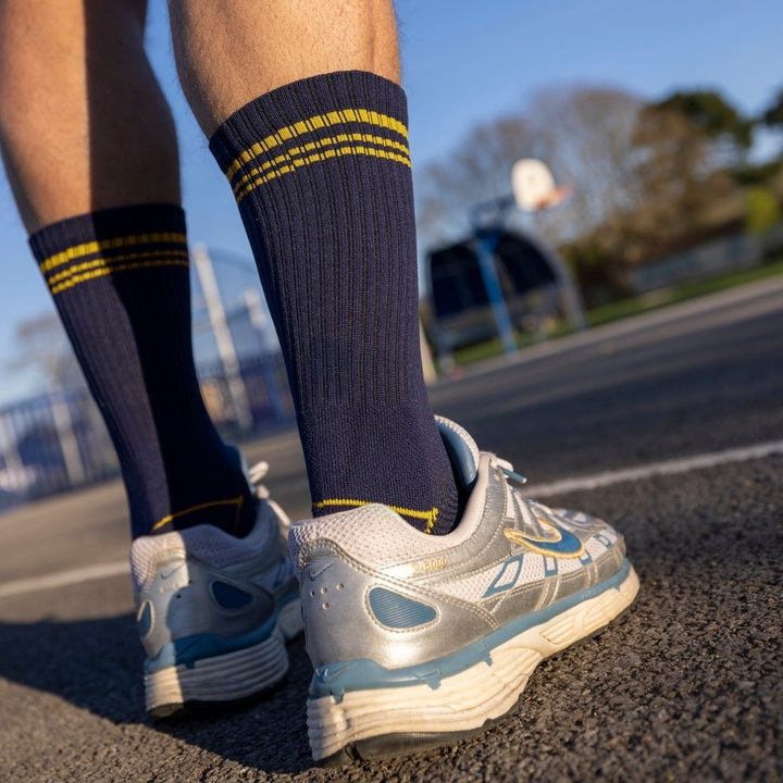 Navy Performance Grip Socks