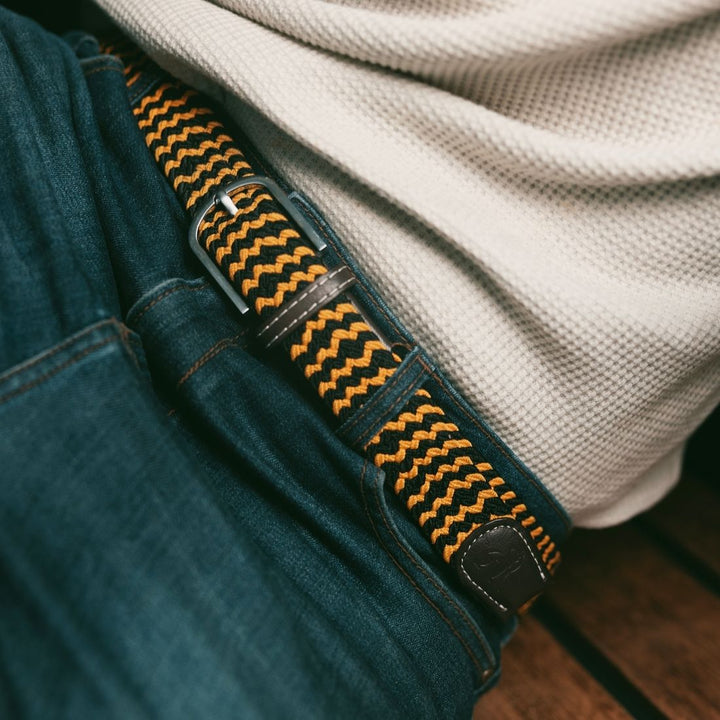 Woven Belt - Yellow Zigzag