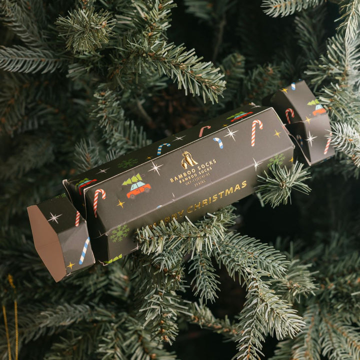 Motif Christmas Cracker - 2 Pairs of Bamboo Socks (His)