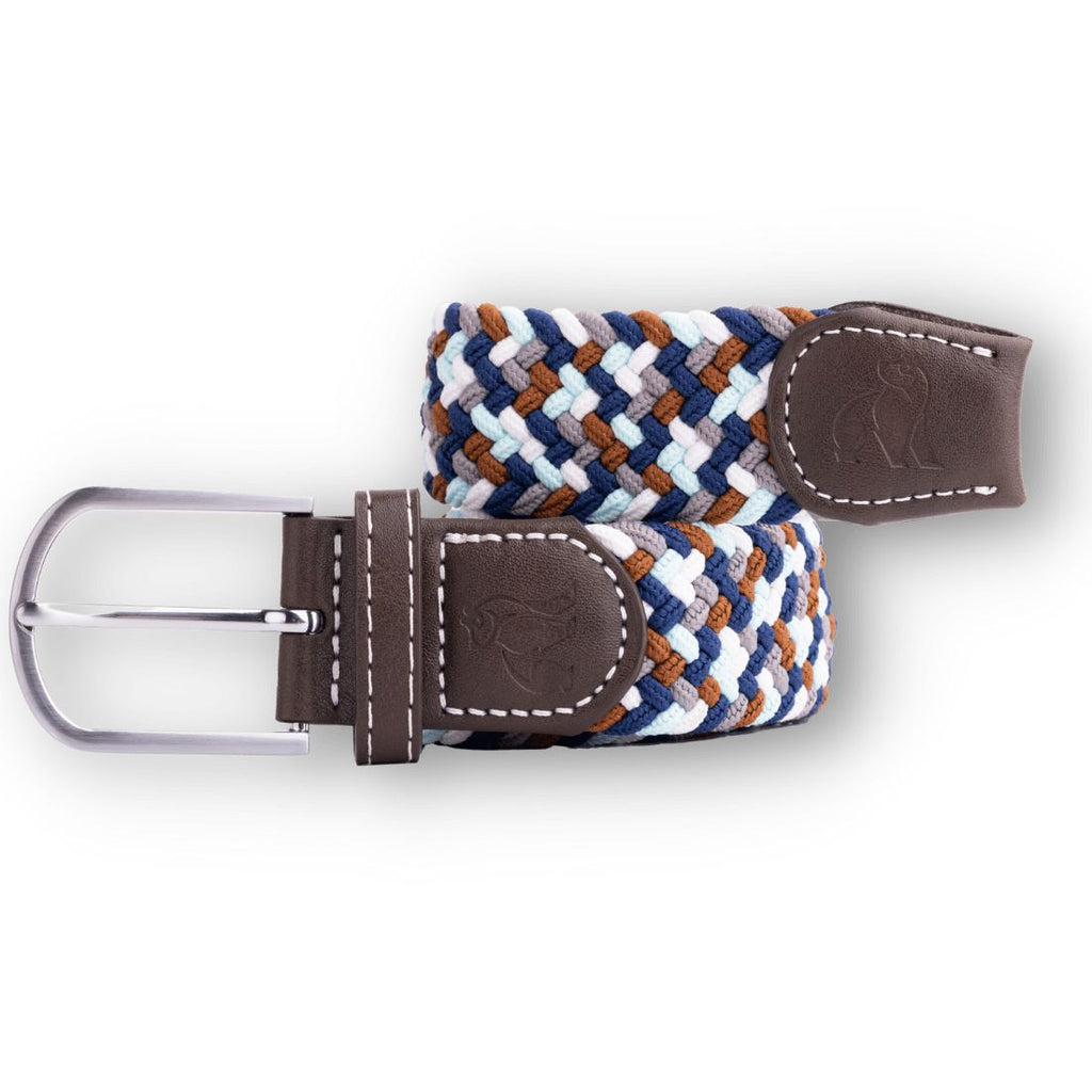 Woven Belt Grey & Brown Zigzag