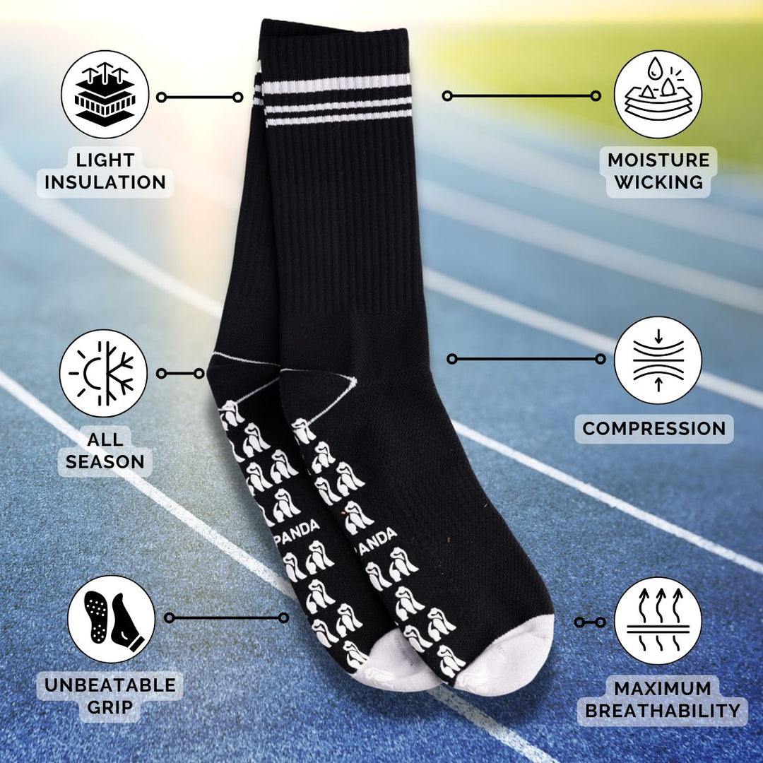 Black Performance Grip Socks