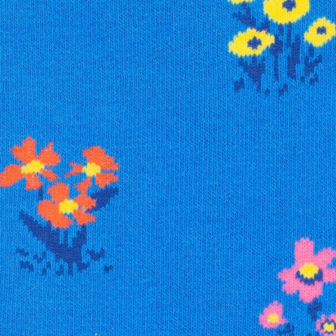 Blue Floral Bamboo Socks