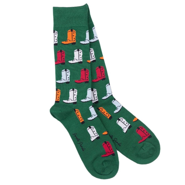 Green Cowboy Boot Bamboo Socks