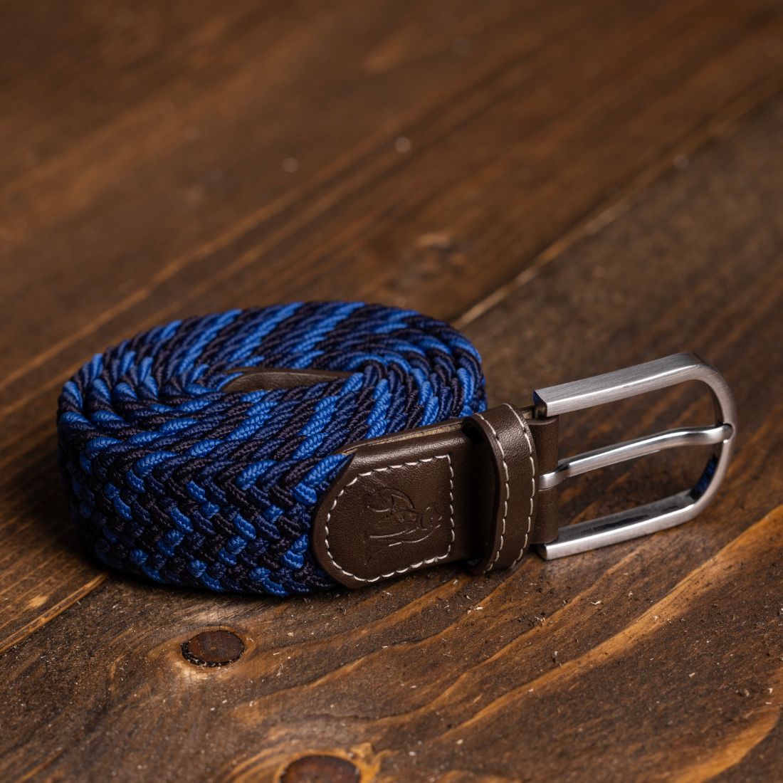 Woven Belt - Navy / Blue Zigzag