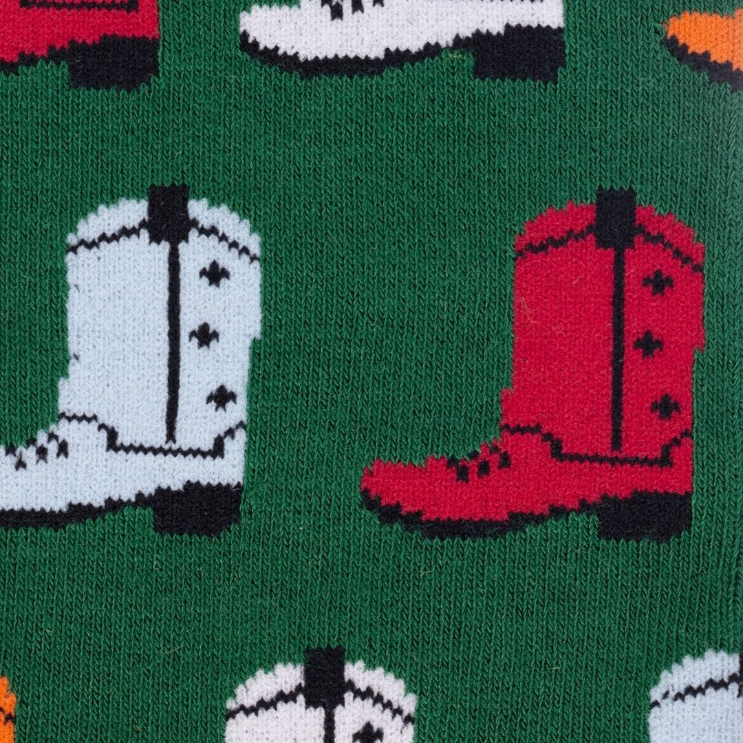 Green Cowboy Boot Bamboo Socks