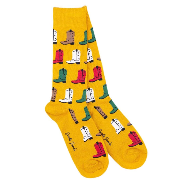 Mustard Cowboy Boot Bamboo Socks