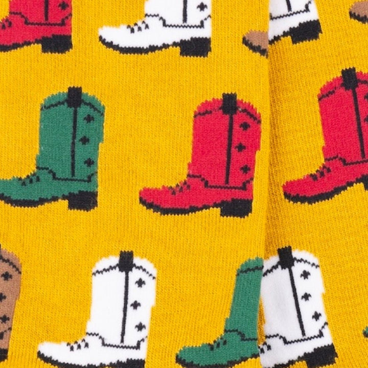Mustard Cowboy Boot Bamboo Socks