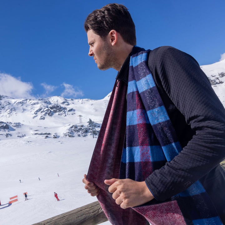 Blue & Navy Stripe Bamboo Scarf