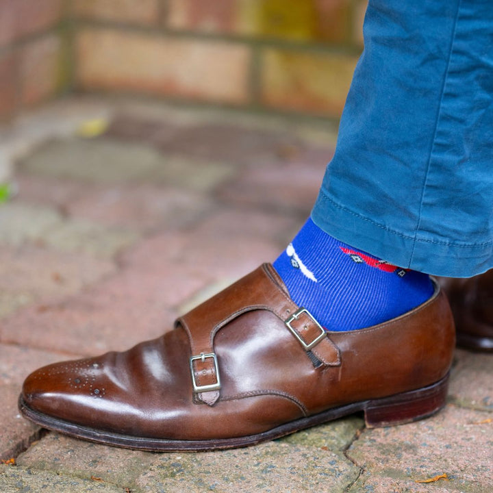 Blue Classic Car Bamboo Socks