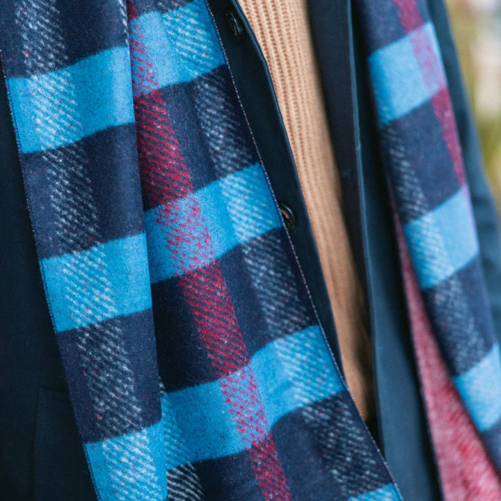 Blue & Navy Stripe Bamboo Scarf