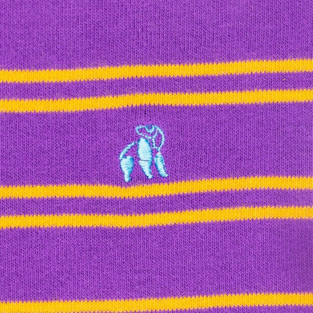 Purple & Yellow Striped Bamboo Socks