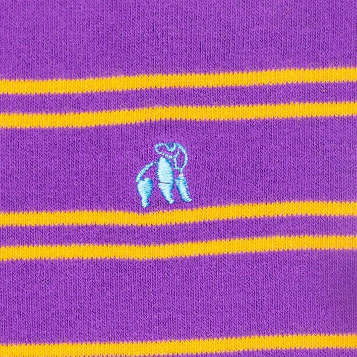 Purple & Yellow Striped Bamboo Socks