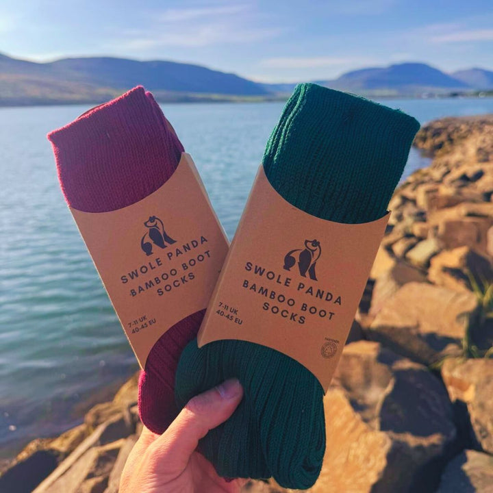 Red Bamboo Boot Socks