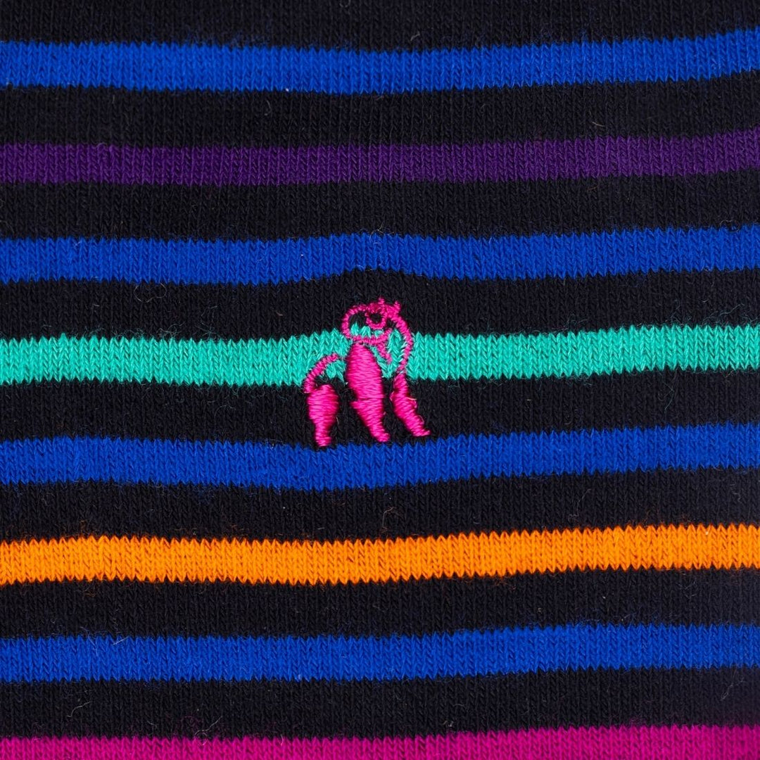 Navy & Lime Striped Bamboo Socks