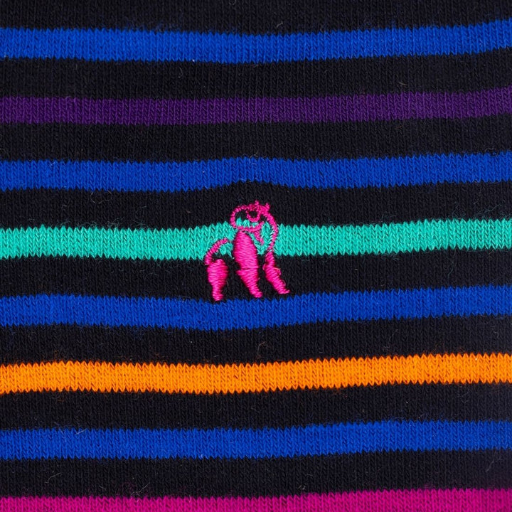 Navy & Lime Striped Bamboo Socks